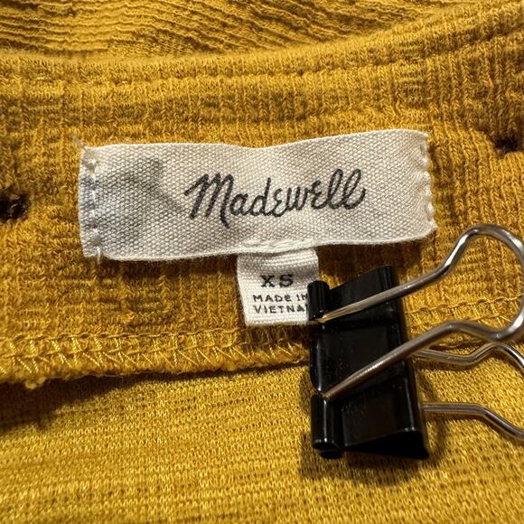 Madewell Womens Tank Top Cross Back Sleeveless Mustard Yellow Size XS KS - Picture 2 of 4